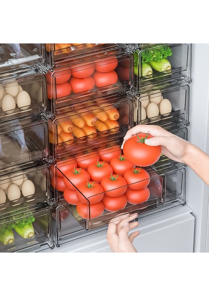 Çekmece Buzdolabı Saklama Kutusu Meyve Şeffaf Organizatör Kovaları Sebze Et Dondurucu Buzdolabı Istiflenebilir Mutfak Eşyaları F (Yurt Dışından) fiyatları