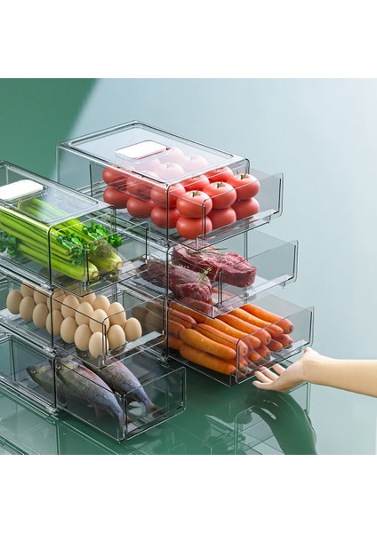 Çekmece Buzdolabı Saklama Kutusu Meyve Şeffaf Organizatör Kovaları Sebze Et Dondurucu Buzdolabı Istiflenebilir Mutfak Eşyaları F (Yurt Dışından) modelleri