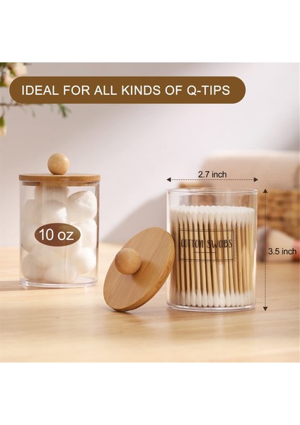 Bambu Kapaklı 6'lı Paket Tutucu Dağıtıcı Seti, Banyo Teneke Kutu Aksesuarları, Depolama Düzenleyici, Şeffaf (Yurt Dışından) fırsatları
