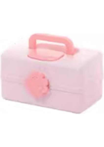 Lastik Bant Saklama Pembe Çocuk Saç Aksesuarları Saklama Kutusu Çok Katmanlı Saç Aksesuarları Saklama Kutusu (Orta) (Yurt Dışından)