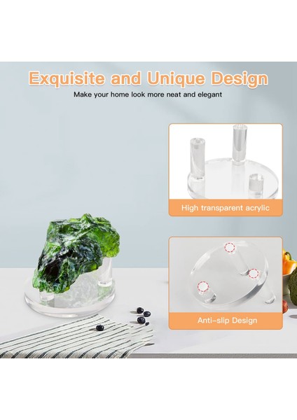 4 Paket 1.9 Inç Kaya Teşhir Standı, Kayalar Için Üç Mandallı Kare Akrilik Teşhir Standları, Mineral Levha, Kristal (Yurt Dışından) modelleri