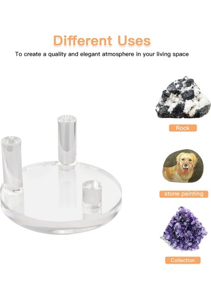 4 Paket 1.9 Inç Kaya Teşhir Standı, Kayalar Için Üç Mandallı Kare Akrilik Teşhir Standları, Mineral Levha, Kristal (Yurt Dışından) fırsatları