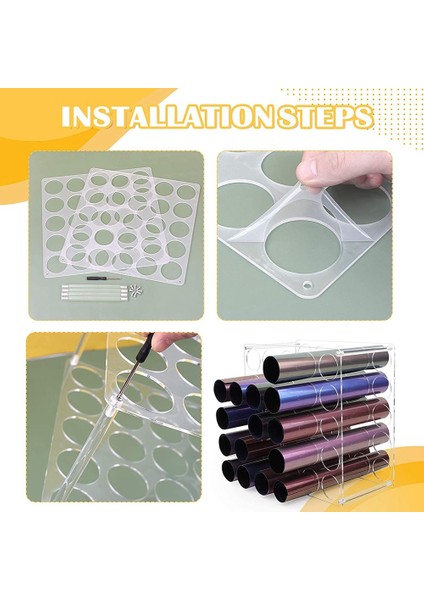 25 Delikli Vinil Rulo Depolama Rafı, El Sanatları Odası Için Vinil Rulo Tutucu, 12 Inç x 12 Inç, 2 Inç Delikli (1 Paket) (Yurt Dışından) indirimleri