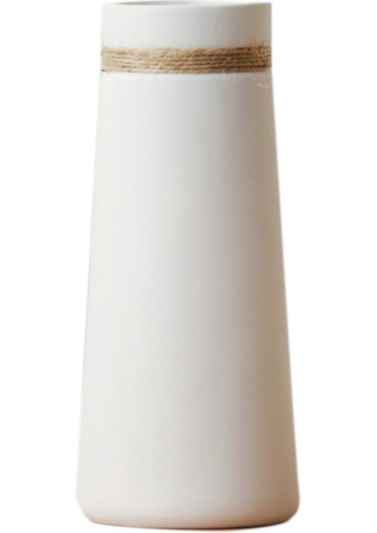 Basit Oda Ev Mobilya Süsleri Beyaz Vazojüt Halat Seramik Sanatı Çiçek Vazo D (Yurt Dışından)