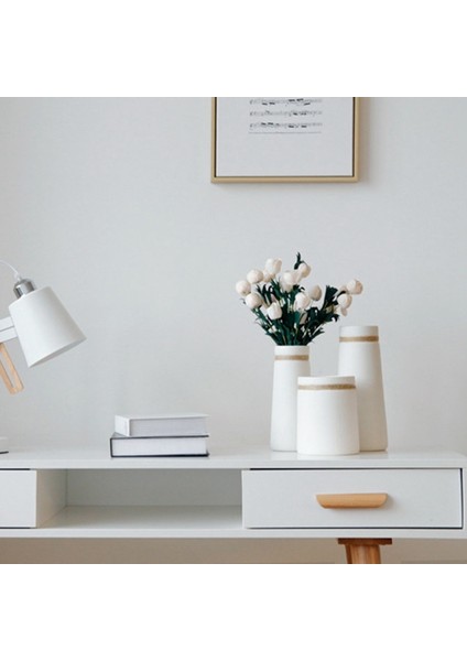 Basit Oda Ev Mobilya Süsleri Beyaz Vazojüt Halat Seramik Sanatı Çiçek Vazo D (Yurt Dışından) modelleri