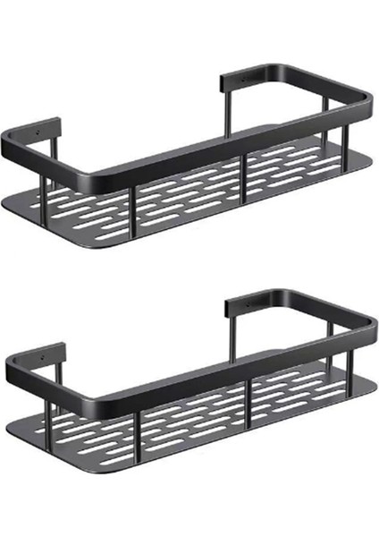 2 Adet Banyo Rafları Matkapsız Duvara Monte Köşe Raf Duş Depolama Rafı Tutucu Tuvalet Makyaj Organizatör Şampuan (Yurt Dışından)