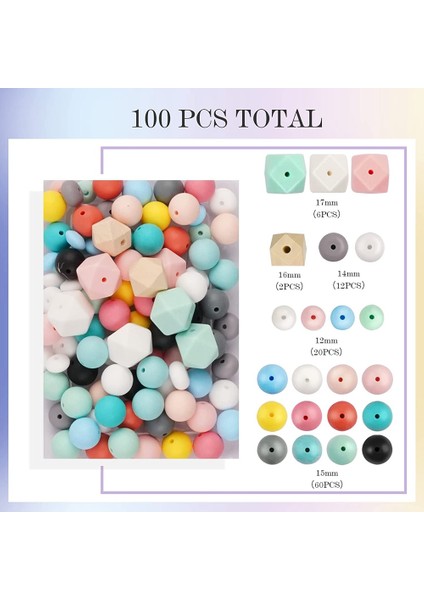 100 Adet 15MM Silikon Boncuk Yuvarlak Şekil Poligon Silikon Boncuk Silikon Aksesuar Kiti Dıy Anahtarlık Yapımı Için Bilezik (Yurt Dışından) fiyatları