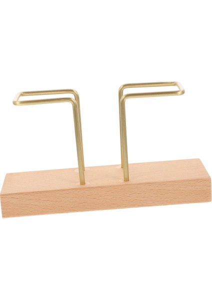 Masalar Için Peçetelik, Ceviz Ahşap Parlak Metal Tutucu Mutfak ve Restoran Için Ayrı Kağıt Mendilleri A (Yurt Dışından)