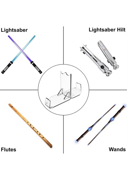 Lightsaber Standı Masaüstü Çift Bıçaklı Lightsaber Ekran Tutucu Akrilik Lightsaber Kabzası Standı Masaüstü Teşhir Standı Standları (Yurt Dışından)