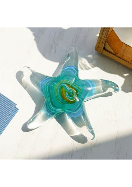 Kristal El Yapımı Cam Üflemeli Masa Dekoru, Denizyıldızı Heykelcik, Koleksiyon Süsleme, Şeffaf ve Yeşil (Yurt Dışından) fiyatları