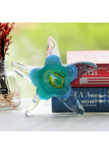 Kristal El Yapımı Cam Üflemeli Masa Dekoru, Denizyıldızı Heykelcik, Koleksiyon Süsleme, Şeffaf ve Yeşil (Yurt Dışından) modelleri