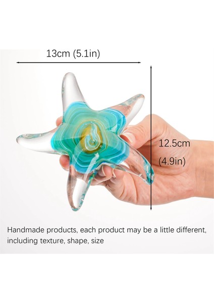 Kristal El Yapımı Cam Üflemeli Masa Dekoru, Denizyıldızı Heykelcik, Koleksiyon Süsleme, Şeffaf ve Yeşil (Yurt Dışından) fırsatları