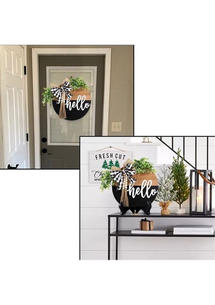 Hoşgeldiniz Kapı Burcu/rustik Ev Dekor Ön Kapı Yatak Odası Ahşap Asılı Duvar Alınlıkları Rustik Ahşap Boncuklu Siyah (Yurt Dışından) indirimleri