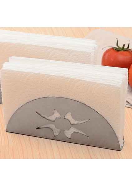 Kağıt Havluluk Paslanmaz Çelik Peçetelik Yelpaze Şeklinde Organizatör Konteyner Ev Partisi Yemek Masası Dekorasyon (Yurt Dışından) fırsatları