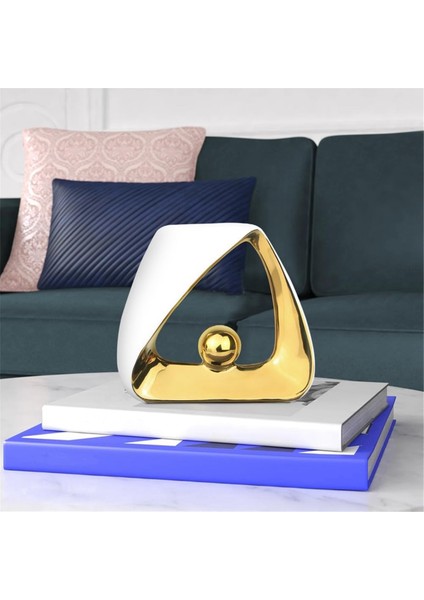 Ev Dekor Modern Heykel, Oturma Odası Için Geometrik Seramik Heykel Masa Süslemeleri Centerpiece Giriş Yolu Dekor B (Yurt Dışından)