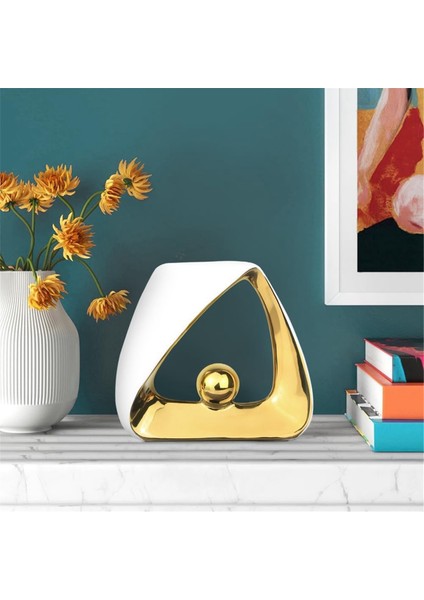 Ev Dekor Modern Heykel, Oturma Odası Için Geometrik Seramik Heykel Masa Süslemeleri Centerpiece Giriş Yolu Dekor B (Yurt Dışından)
