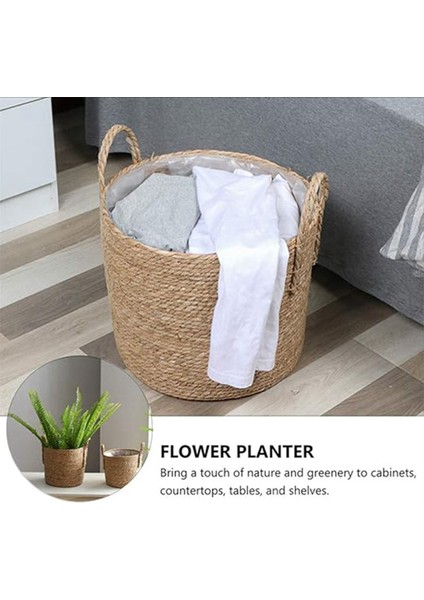 Saksılar Deniz Çayırı Ekici Sepet Saksı Kapağı Dokuma Bitki Konteyner Vazo Hasır Çöp (Yurt Dışından) modelleri