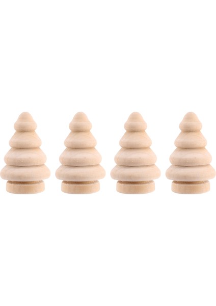 Boş Dıy Ahşap Noel Ağacı Peg Bebekler Parti Kek Toppers 10'lu Paket (Yurt Dışından)