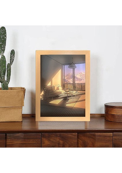 Işık Boyama LED Gece Lambası Başucu Lambası Atmosfer Masa Lambası Duvar Dekor Yatak Odası GIFT-32X23CM (Yurt Dışından)