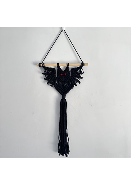 Cadılar Bayramı Yarasa Makrome Duvar Asılı Geometrik Sanat Dekor El Yapımı Dokuma Gotik Süs Yatak Odası Için Siyah (Yurt Dışından) fiyatları