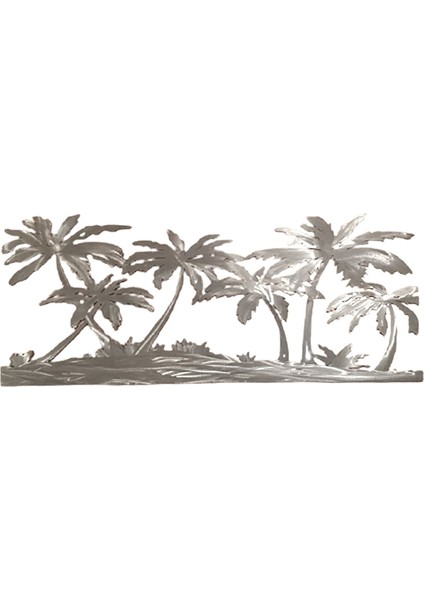Palm On Beach Metal Duvara Monte Süs Ev Plaj Sahnesi Metal Sanat Çelik Duvar Dekor Burcu (Yurt Dışından)
