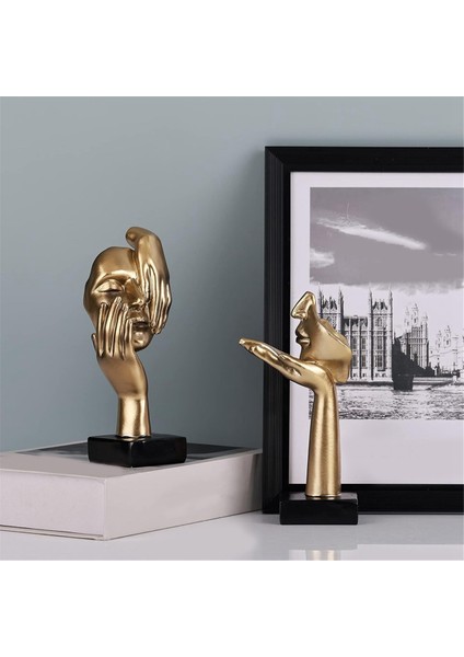 2 Pcs Heykeli, Altın Soyut Sanat Heykel Modern Dekorasyon Masaüstü Dekorasyon Noel Yeni Yıl Hediyesi (Yurt Dışından) indirimleri