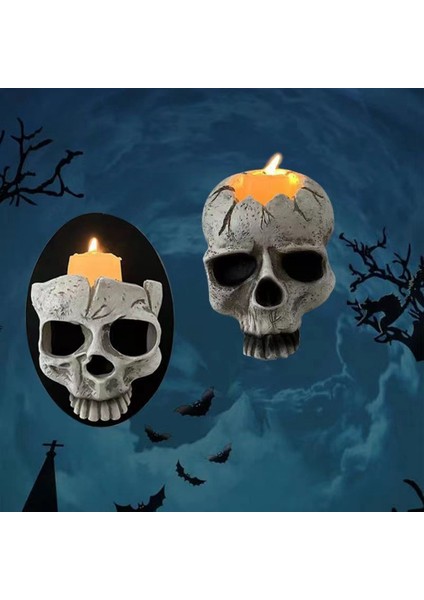 2 Adet Kafatası Mumluk Şamdan Tutucular Cadılar Bayramı Noel Için Spooky Fincan Gotik Dekor (Yurt Dışından) fırsatları