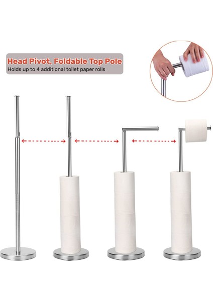 Tuvalet Kağıtlığı, Ayaklı Tuvalet Kağıdılık Standı, 4 Yedek Ruloluk Rezervli, Sağlam Taban (Yurt Dışından) fiyatları