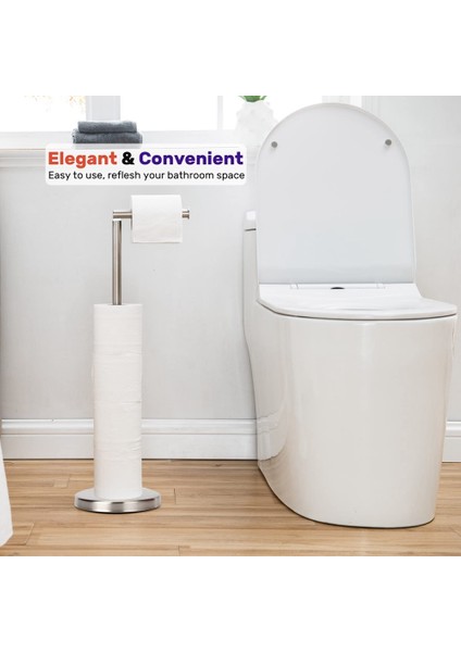 Tuvalet Kağıtlığı, Ayaklı Tuvalet Kağıdılık Standı, 4 Yedek Ruloluk Rezervli, Sağlam Taban (Yurt Dışından) fırsatları