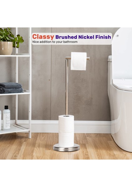 Tuvalet Kağıtlığı, Ayaklı Tuvalet Kağıdılık Standı, 4 Yedek Ruloluk Rezervli, Sağlam Taban (Yurt Dışından) indirimleri