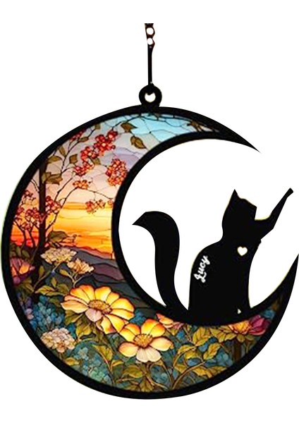 Memorial Suncatcher, Isim Tarihle Kişiselleştirilmiş Cinsler Suncatcher, Pet Loss Suncatcher, Lekeli Akrilik Işık (Yurt Dışından)