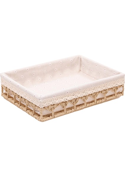 Rattan Saklama Sepetleri Dokuma Sepet Meyve Ekmeği Aperatif Saklama Tepsisi Piknik Sepeti, Haki (Yurt Dışından)