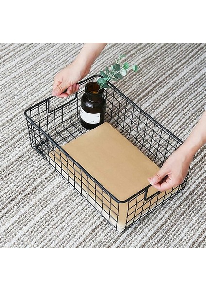 2 Adet Kulplu Tel Saklama Sepetleri, Ev Için Metal Organizatör Sepet Kutuları, Ofis, Kreş, Çamaşır Rafları Organizatör (Yurt Dışından) fırsatları