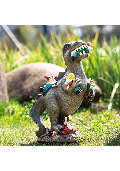 Dinozor Cüceler Bahçe Heykelleri Açık Dekor Anne Için Doğum Günü Hediyeleri Hediyeler, Veranda Dinozor Yeme Cüceler Heykeller (Yurt Dışından)