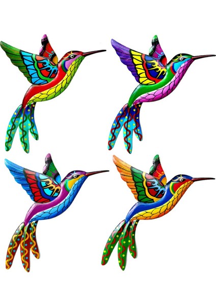 4 Adet Bahçe Süsleri Açık Asılı Metal Kuş Iç Mekan Süslemeleri Oturma Odası Bahçe Çim Çit Teras (Yurt Dışından)