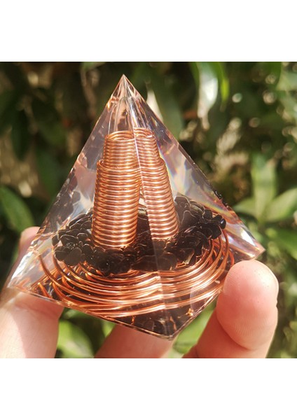 6 cm Kristal Çakıl Spiral Piramit Spiral Bobin Piramit El Yapımı Ev Mobilya El Sanatları Spiral Bakır Tel (Yurt Dışından)
