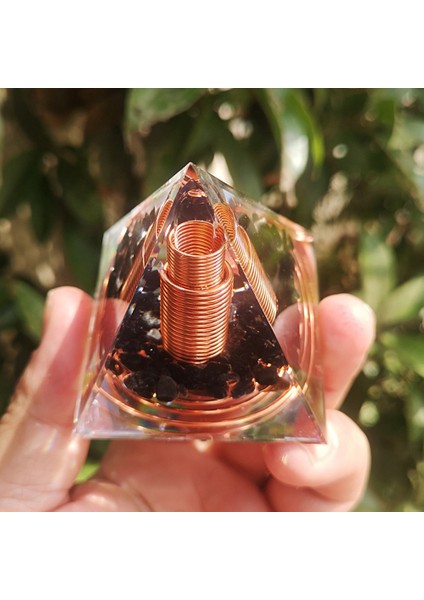 6 cm Kristal Çakıl Spiral Piramit Spiral Bobin Piramit El Yapımı Ev Mobilya El Sanatları Spiral Bakır Tel (Yurt Dışından)