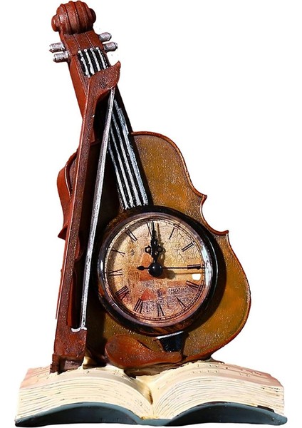 Estetik Dijital Saat Minyatür Keman Dekorasyonu, Vintage Keman Modeli, Masa Dekorasyonu Için Masa Saatleri, Craft Yeşil (Yurt Dışından)