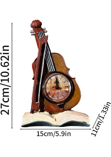 Estetik Dijital Saat Minyatür Keman Dekorasyonu, Vintage Keman Modeli, Masa Dekorasyonu Için Masa Saatleri, Craft Yeşil (Yurt Dışından) modelleri