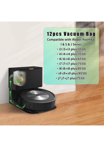12'li Paket Vakum Torbaları Kir Torbaları S9 (9550) S9 ,ı7 I7+/PLUSI3+I6+I8ROBOT Vakum Için Uyumlu Yedek Parçalar (Yurt Dışından) fırsatları