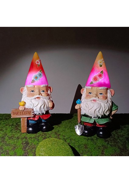 Açık Güneş Gnome Süsler Bahçe Gnome Heykeli Güneş Enerjili Lamba ile Cüce Madenci Reçine Figürler Süsler A (Yurt Dışından) fırsatları