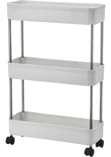 3 Katmanlı Tekerlek Arabası Ince Depolama Ofis Banyo Mutfak Çamaşır Odası Dar Alan Için Masa Altında Dar Depolama (Yurt Dışından)