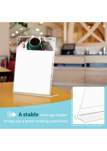 Annecy Tabela Tutucu 8.5X11 6'lı Paket, Şeffaf Eğimli Plastik Tabela Tutucu 8.5 x 11 Ayakta, Dikey Ekran Menü, Belge (Yurt Dışından) fiyatları