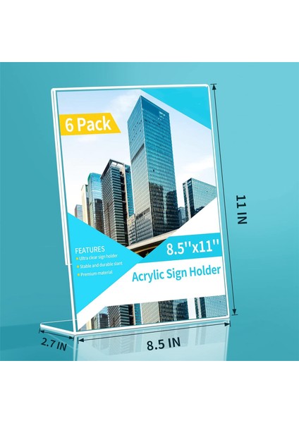 Annecy Tabela Tutucu 8.5X11 6'lı Paket, Şeffaf Eğimli Plastik Tabela Tutucu 8.5 x 11 Ayakta, Dikey Ekran Menü, Belge (Yurt Dışından) modelleri