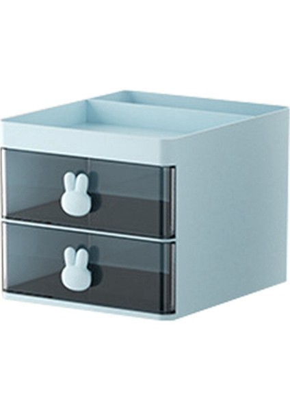 Masaüstü Saklama Kutusu Tüpü Şeffaf Çekmece Saklama Kutusu Çocuk ve Öğrenci Ofisi Masaüstü Süsleri Mavi (Yurt Dışından)