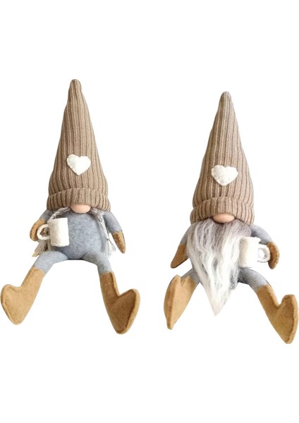 2 Adet Gnomes Peluş Bar Dekor, El Yapımı Isveç Tomte Gnomes Ev Mutfak Kahve Istasyonu Masa Raf Dekor Için Hediyeler (Yurt Dışından)