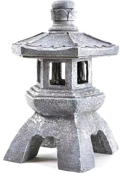 Bahçe Aksesuarı Süs Güneş Enerjili Reçine Pagoda Fener Saray Fenerler Kulesi Heykeli Güneş Lambası Bahçe Dekor A (Yurt Dışından)