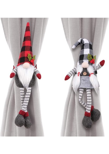 2 Adet Noel Perde Toka Tieback Bay ve Bayan Gnome Perde Tiebacks Kanca Raptiye Toka Kelepçe Noel Için (Yurt Dışından) fiyatları