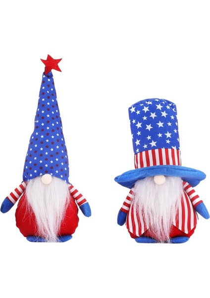 2 Adet Gnome Bebek Bağımsızlık Günü Dekorasyon Yüzü Olmayan Bebek Peluş Bebek Kolye Süsleme Bebek Yüzü Olmayan Tatil Partisi Dekoru (Yurt Dışından)