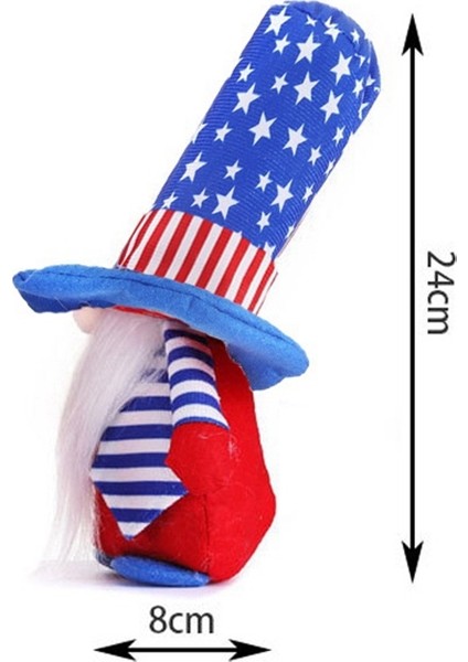 2 Adet Gnome Bebek Bağımsızlık Günü Dekorasyon Yüzü Olmayan Bebek Peluş Bebek Kolye Süsleme Bebek Yüzü Olmayan Tatil Partisi Dekoru (Yurt Dışından)